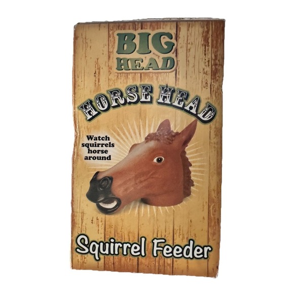 Big Horse Head Squirrel Feeder Archie McPhee Gag Gift New In Box Yard Decor Fun! - Picture 1 of 5